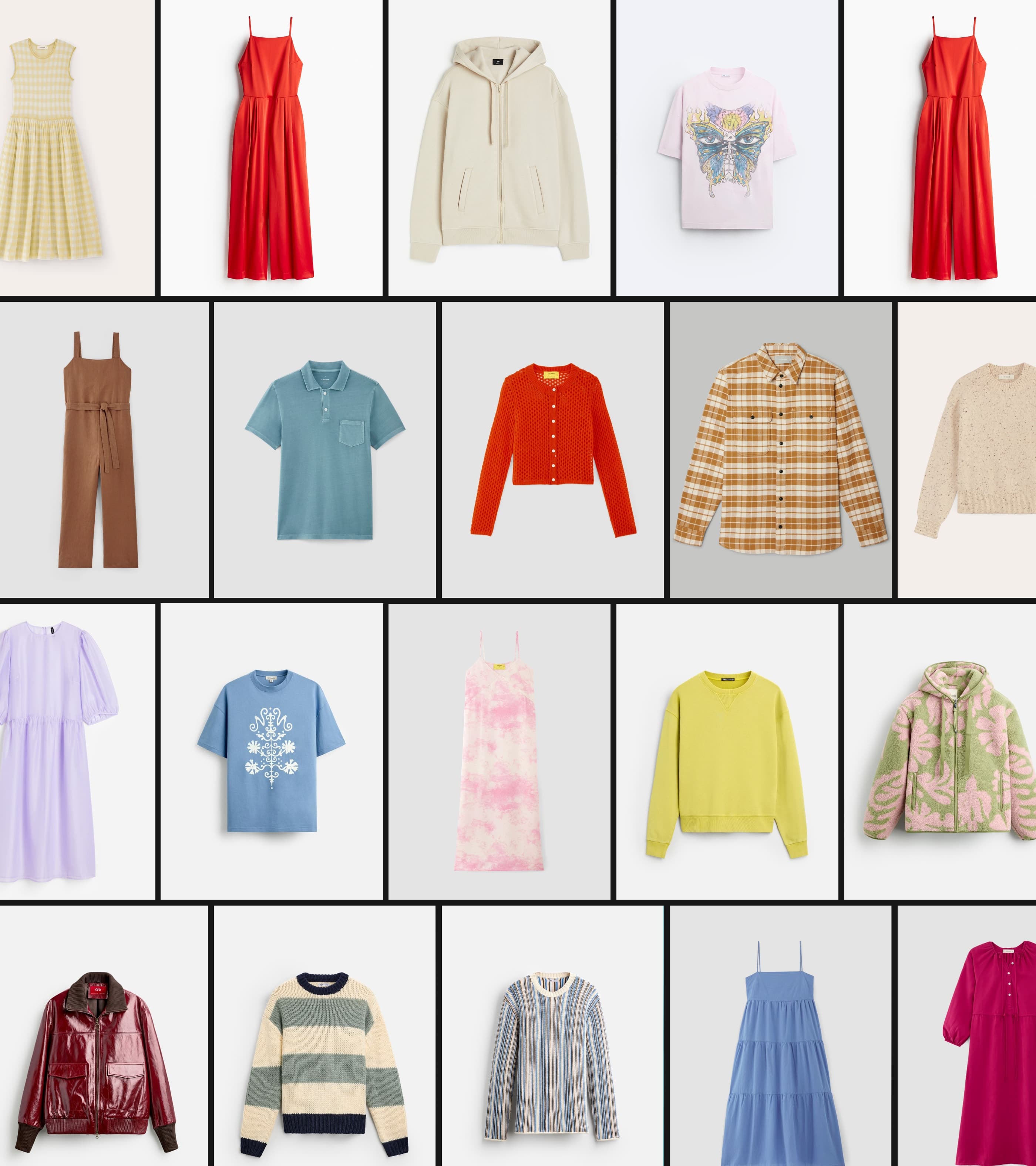 Garments used to generate on-model photos on Outfit.fm