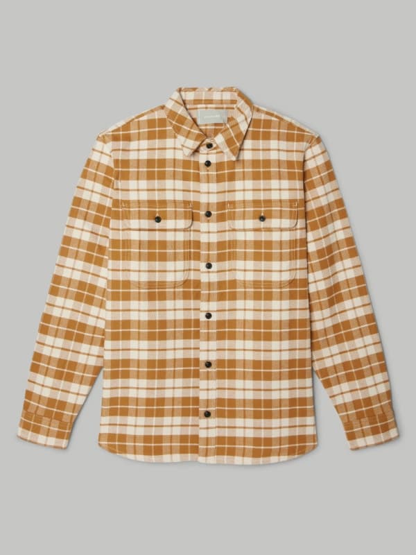 Brown Plaid Flannel Shirt