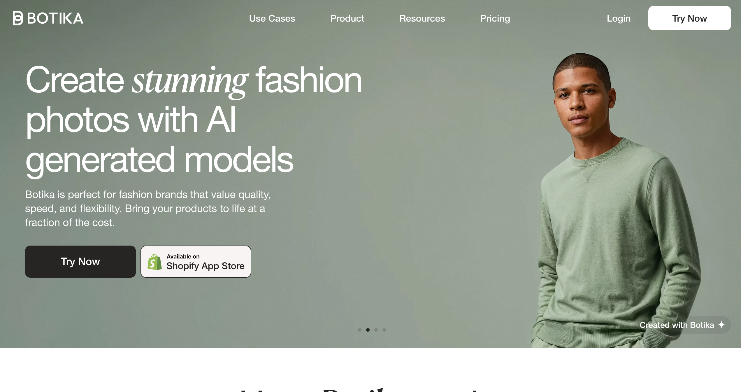 An AI model tool for creating on-model fashion images quickly.
