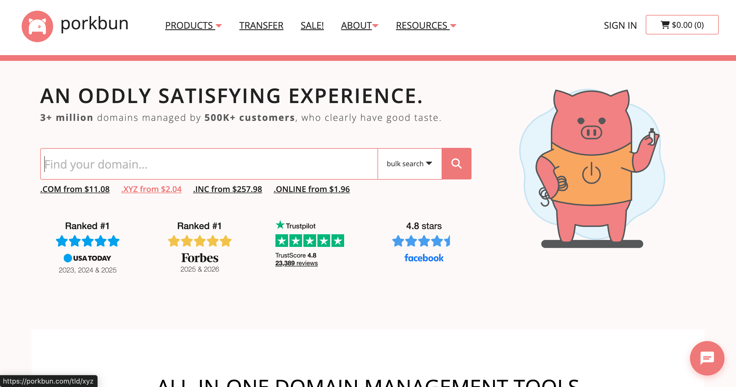 Porkbun: where the fun name meets seriously low prices.