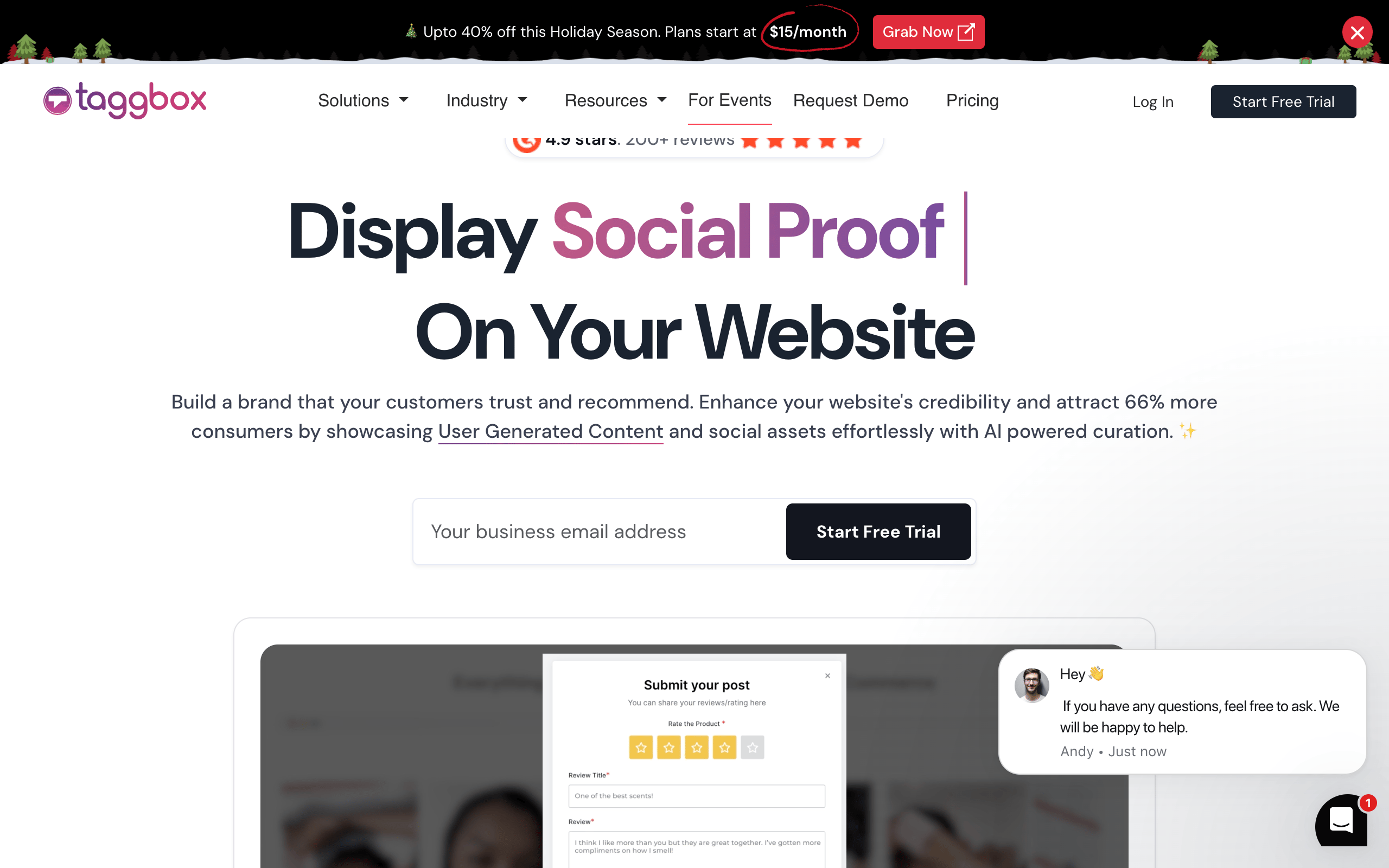 A UGC tool designed for quick deployment and easy social proof.