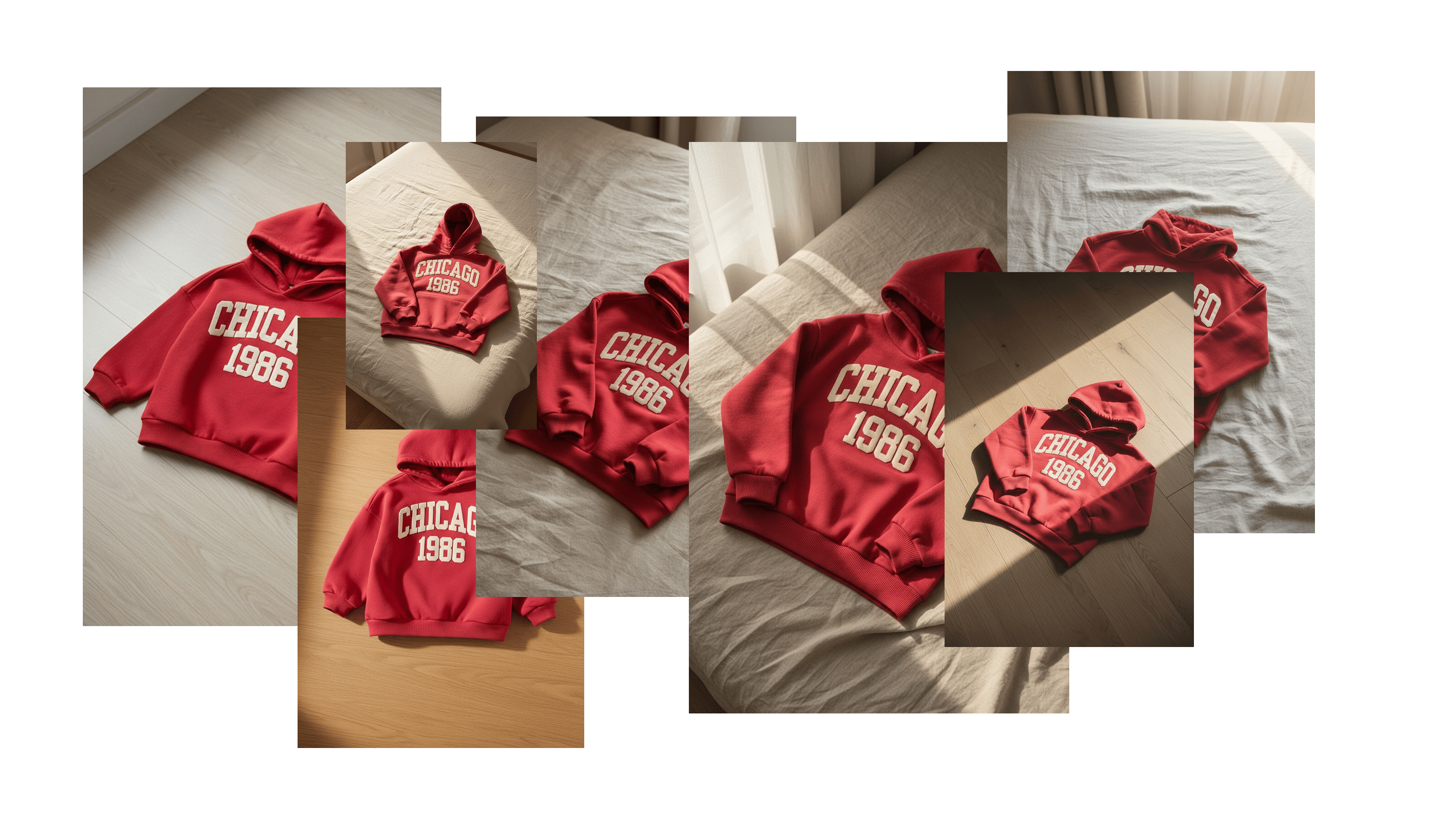 Multiple shots of our Chicago hoodie