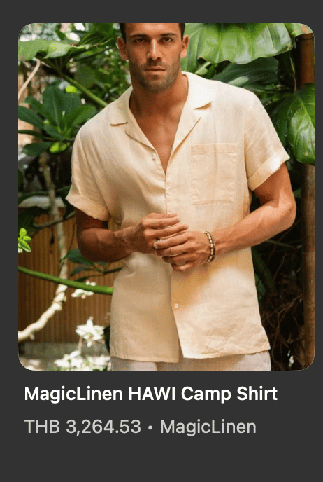The MagicLinen camp shirt as ChatGPT framed it in the shortlist