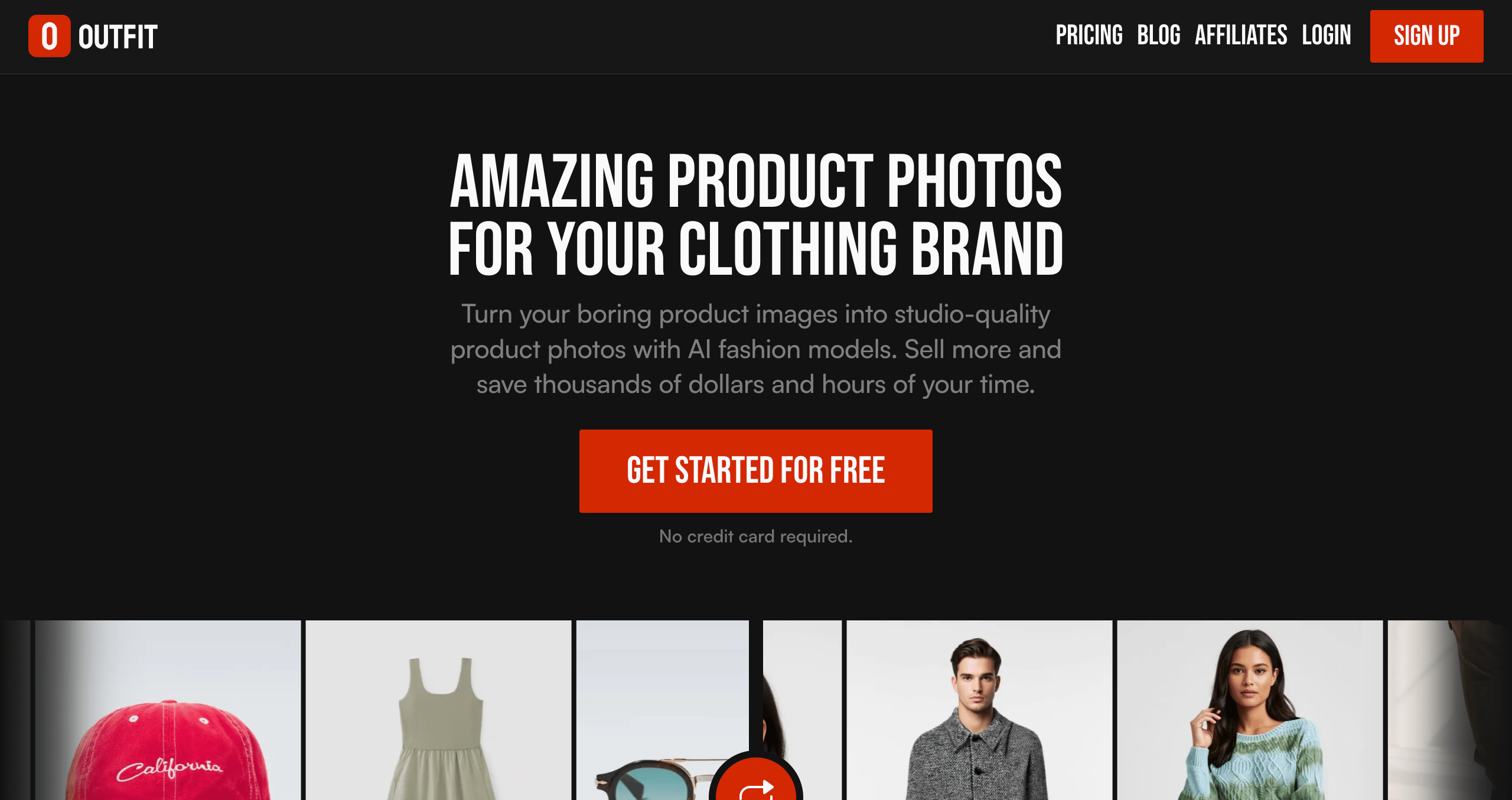 Outfit’s interface