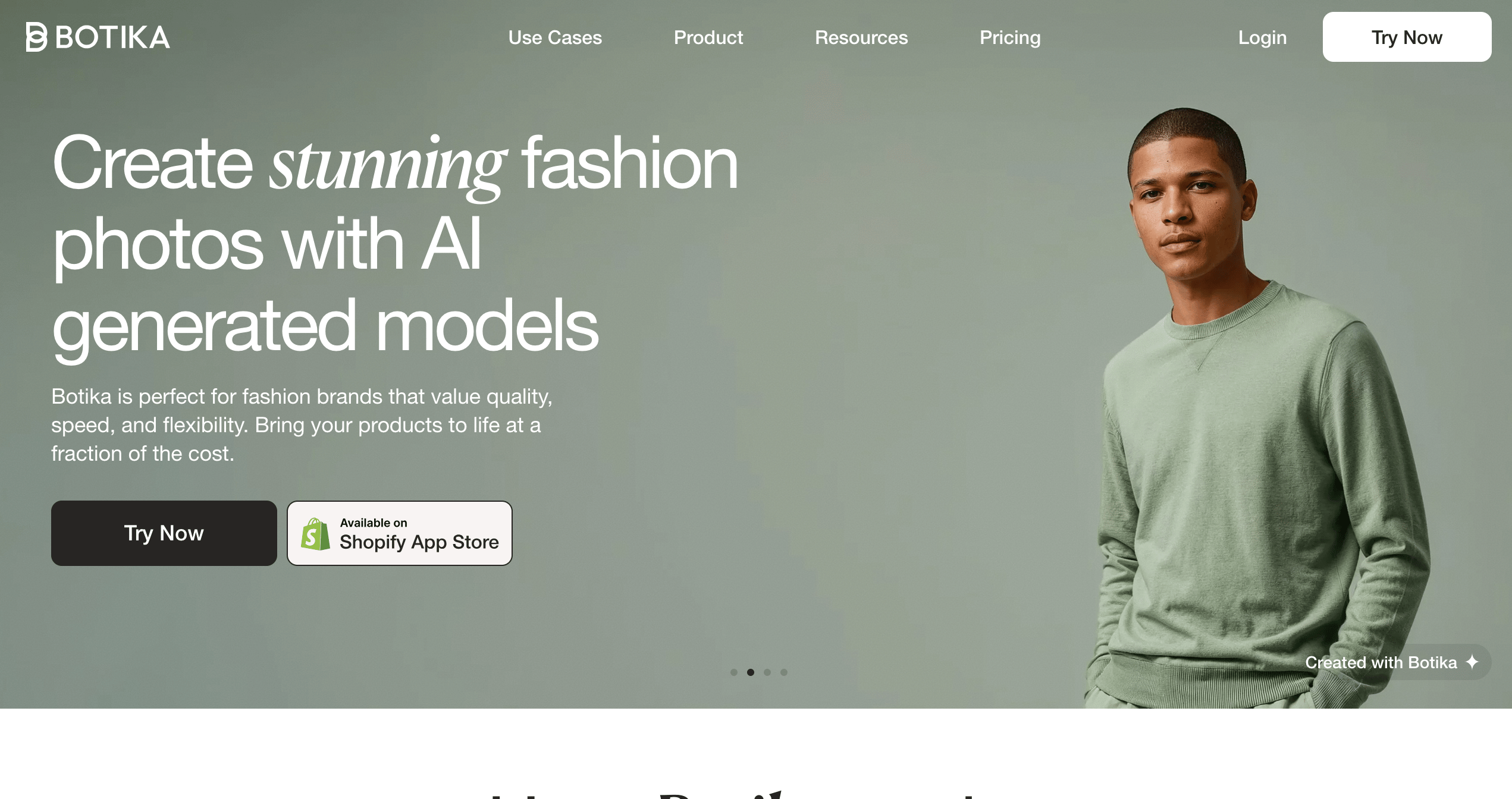 An AI model tool for creating on-model fashion images quickly.