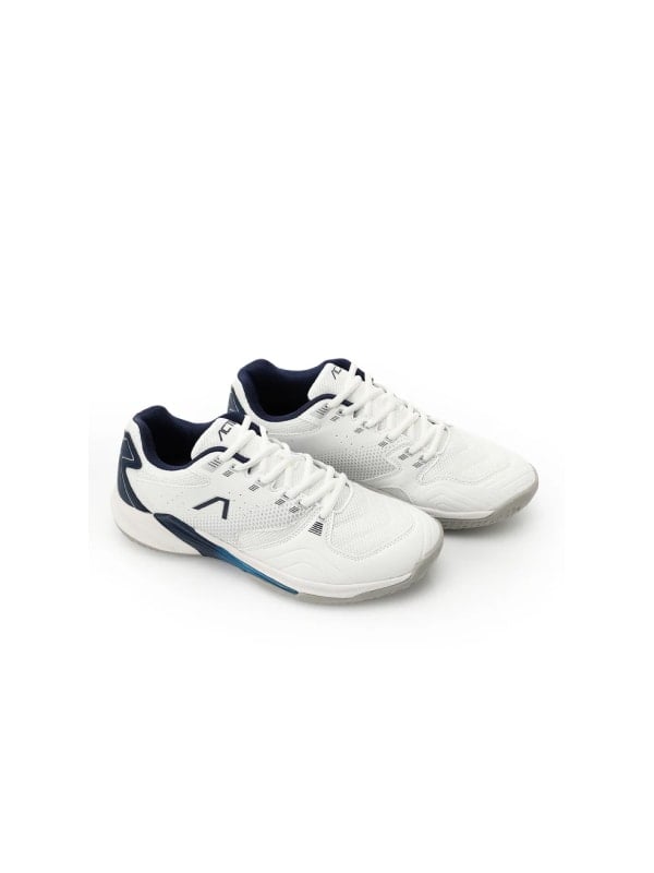 Pair of white Activ tennis sneakers with navy accents, shown in three-quarter view on a light background.